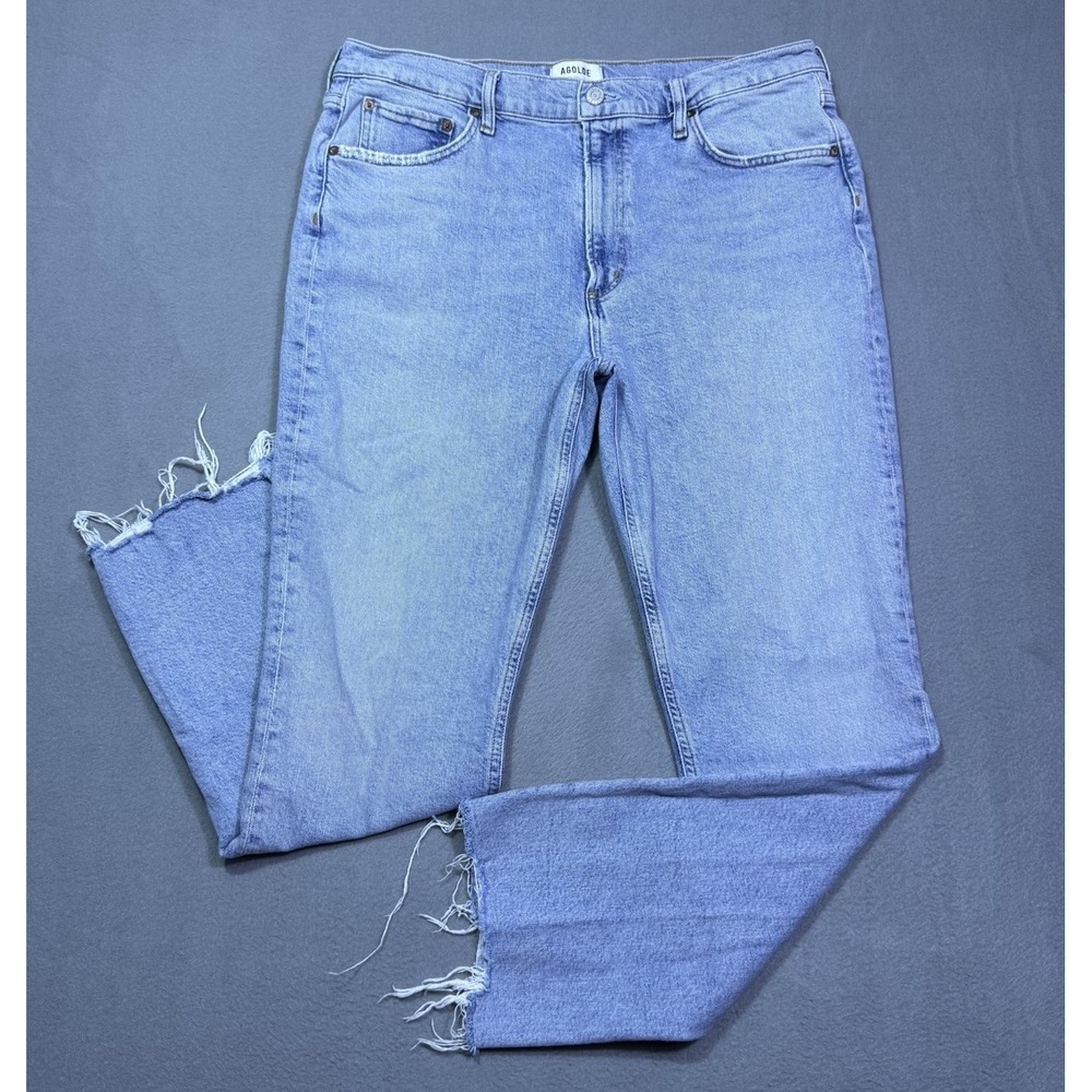 Agolde Jeans Womens 32x28 Straight Leg Slim Ankle Midrise USA Normcore Fray
